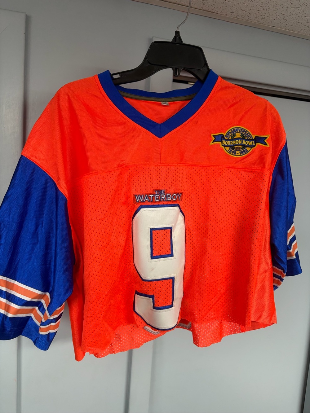 90s The Waterboy bourbon bowl football cropped Jersey bobby boucher size large